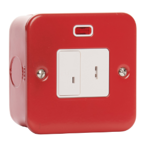 13A Key Switch DP Neon Surface Mounted Red