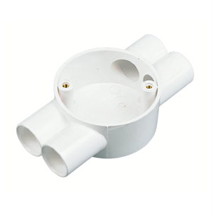 White PVC Four-Way H Conduit Box